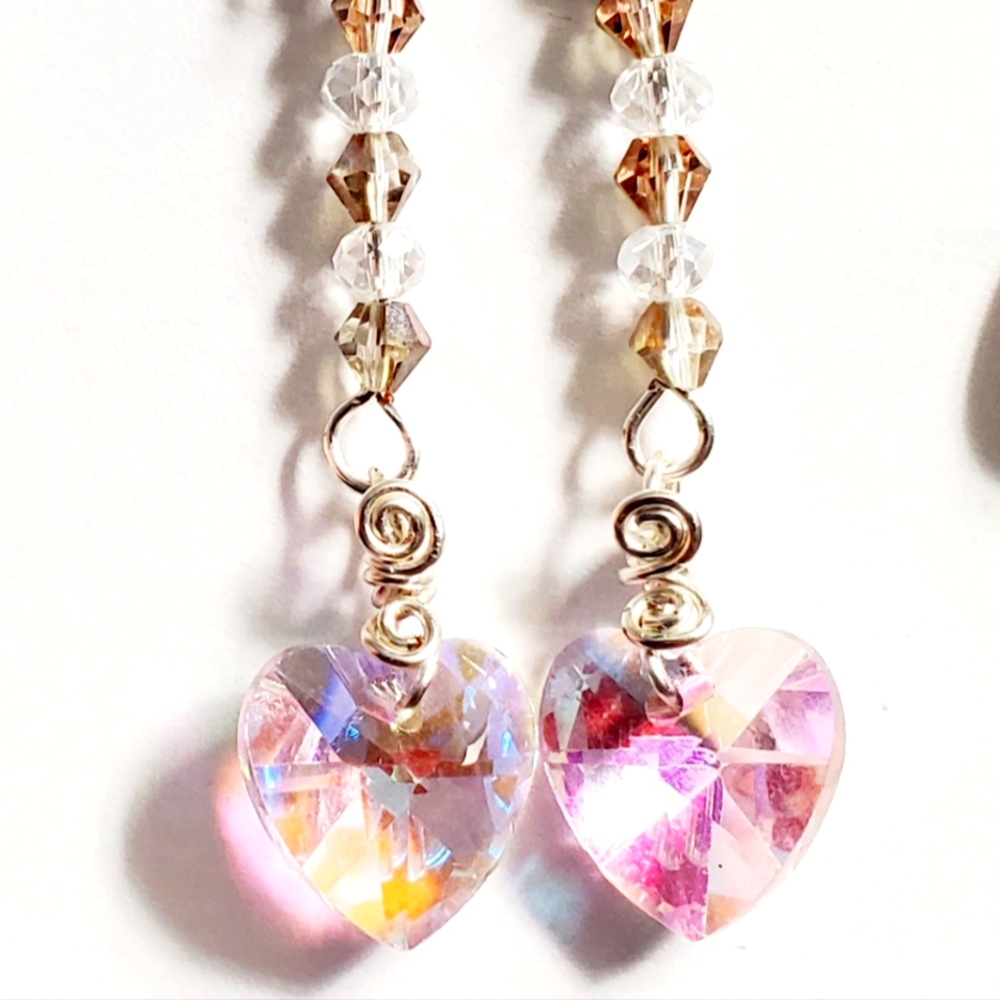 Crystal heart earrings